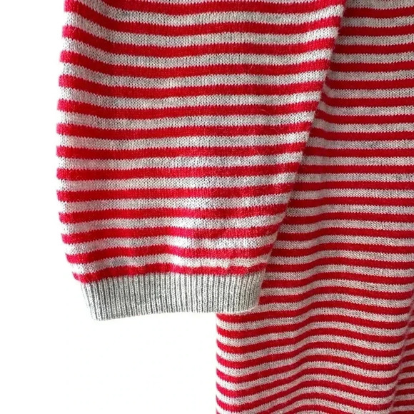 BODEN | NWOT | LONG COTTON & WOOL CARDIGAN SWEATER RED STRIPE | SIZE: 8 - Picture 4 of 9